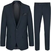 Paul Malone Anzug Moderner Herrenanzug regular fit - stretch - Businessanzug (Set, 2-tlg., Sakko mit Hose) blau dunkelblau HA40 - Gr.48