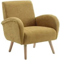 WAHSON OFFICE CHAIRS Sessel Retro Polstersessel mit Verdickte Rückenlehne und Massivholzbeinen
