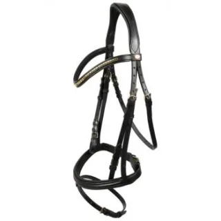 Hans Melzer Horse Equipment Hans Melzer Trense Bredeneek schwarz/messing WB (Warmblut)