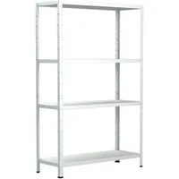 SCHULTE Regalwelt Steckregal mit 4 PowerMAX Fachböden, 60 kg Tragkraft, 180x60x40 cm (HxBxT), weiß