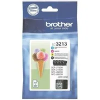 Brother LC-3213VALDR Tintenpatrone (Set, 4-tlg., Original Druckerpatrone, schwarz / cyan / magenta / gelb)