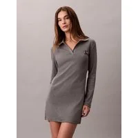 Calvin Klein Jeans Minikleid LS MONOLOGO RIB POLO MINI DRESS Polokragen, V-Ausschnitt, figurbetont