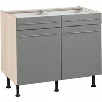 OPTIFIT Unterschrank Bern 100 cm breit, mit 2 Türen, 2 Schubkästen, höhenverstellbare Füße