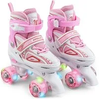 Apollo Rollschuhe LED Rollschuhe größenverstellbar Super Quads X-Pro, größenverstellbare Roller Skates für Mädchen und Jungen - Größen 31-42