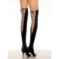 Leg Avenue Overknees Vampir Hexen Overknee Strümpfe mit Schnürung
