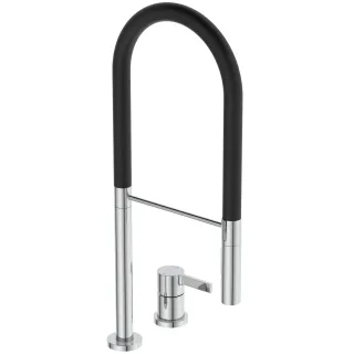 Ideal Standard 2-Loch Küchenarmatur Gusto Ausladung 225mm Semi-Pro 2F-Brause Chrom, BD425AA BD425AA