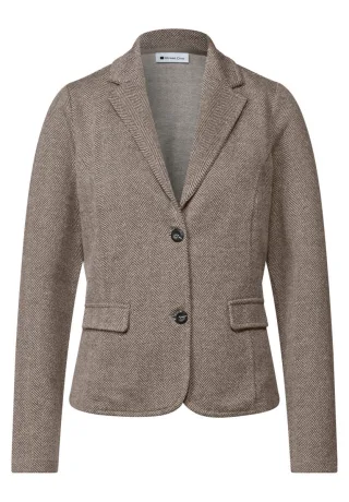 Street One - Blazer mit Fischgratmuster braun - Gr. - 36