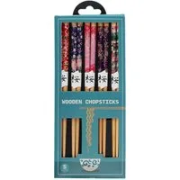 Rex London Essstäbchen aus Holz 5 Paar Asiastäbchen 22cm Sushi