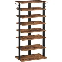Hoobro Schuhregal 8-lagiges schmales Schuhablage, 50 cm Schuhschrank platzsparend