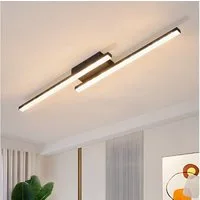 Nettlife LED Deckenleuchte Modern schwarz 2-flammig Kristall-Optik Deckenlampe 12W, LED fest integriert, Warmweiß, für Flur Küche Schlafzimmer Diele Warmweiß (3000K)
