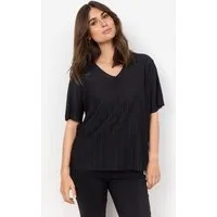 soyaconcept V-Shirt SC-KIRIT 19 aus Polyester und Viskose, lockere Passform, mit V-Ausschnitt