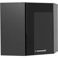 Vicco Eckhängeschrank R-Line, Schwarz Hochglanz/Anthrazit, 57 cm (1-St)