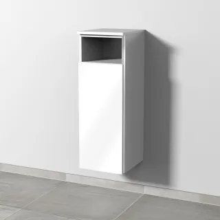 Sanipa 3way Mittelschrank mit 1 Tür und 1 offenem Fach, Weiß-Glanz, BS13078 BS13078