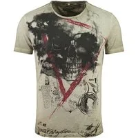 Key Largo T-Shirt Hype Skull Print vintage Look MT00340 Rundhals-Auschnitt bedruckt kurzarm slim fit