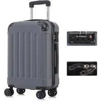 YONSLY Hartschalen-Trolley Premium Hartschalen-Reisekoffer Trolley Kabinenkoffer, 4 Rollen, TSA-Schloss, YKK-Reißverschluss, austauschbare Rollen & Griffe