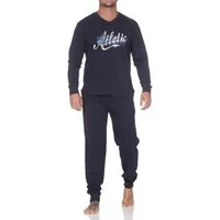 Normann Pyjama Normann Herren langarm Schlafanzug mit Bündchen Pyjama mit Frontprint