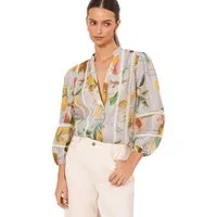 LIPSY Langarmbluse Lipsy Grandad-Bluse mit 3/4-Ärmeln, Regular (1-tlg)