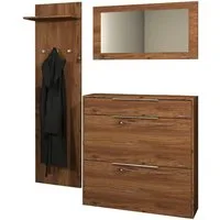 borchardt Möbel Garderoben-Set Oliva, Hängeschuhschrank, Spiegel, Garderobenpaneel, (3-St)