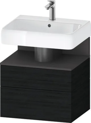 Duravit Qatego Waschtischunterbau wandhängend Eiche Schwarz Matt 590x470x590 mm - QA4393049160000 QA4393049160000