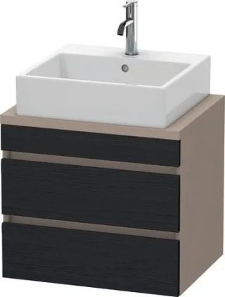 Duravit DuraStyle Konsolenwaschtischunterbau wandhängend Eiche Schwarz & Basalt Matt 600x478x512 mm  DS530501643