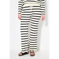 Studio Untold Schlupfhose Strickhose Straight Legs Ringel Elastikbund