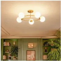 HOMCOM Deckenleuchte Deckenlampe mit 5 G9-Fassungen, ohne Leuchtmittel, 5-flammig, G9-Fassung, Ringdesign