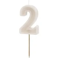 partydeco Geburtstagskerze Kerzenzahl #2, 6 cm Grau