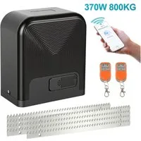 Clanmacy Schiebetorantrieb 370W Torantrieb Toröffner Motor Schiebetor APP Komplett-Set 800kg, mit Gleitschiene, (IP44 wasserdicht, mit 2 Schlüssel und 1 Fernbedienung), Betriebene Türen Eisenwaren
