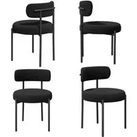 HawthyHome Esszimmerstuhl Runder Polsterstuhl mit Metallgestell, Wohnzimmerstuhl, Küchenstuhl (4 St), 4er Set