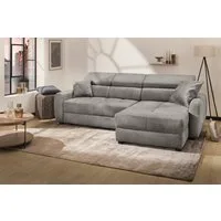 Jockenhöfer Gruppe Ecksofa Move, L-Form, B: 270cm, mit 60 cm elektrischer Sitztiefenverstellung, 140kg Belastbarkeit je Sitz, verstellbaren Kopfstützen & Zierkissen
