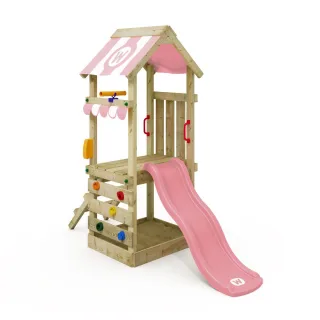 Kletterturm mit Rutsche FunkyFlyer - Kinderspielturm für Kleinkinder mit 90 cm Podesthöhe - Abenteuerspielplatz für den Garten von Wickey