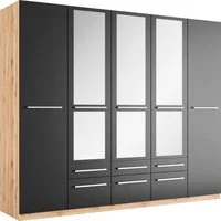 priess Kleiderschrank Schrank Garderobe Wäscheschrank Barcelona in 5 Breiten viel Stauraum, geräumige Schubkästen, mit Spiegel, MADE IN GERMANY