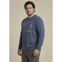 Man's World Plus Rundhalsshirt auch in Grosse Größen bis Gr. 7XL Regular Fit, Langarm, bedruckte Optik, für Casualmode