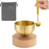 PRIISF Beruhigungs- und Entspannungsgerät Original Tibetische Klangschale Mini Klangschalen Set Klang Schüssel, Silent Mind Percussion-Set Handgefertigtes Komplett mit Kissen Klöppel, Messing Klangschale Meditationszubehör Geschenke für Frauen, Männe