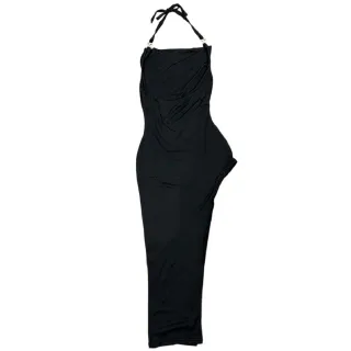 Honeyz - Maxikleid für Damen, Seitenschlitz (Schwarz)