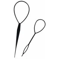 LuxusKollektion Haarstyling-Set Haar Schwanz Twister 2 Stück Haargeflecht Werkzeug Schwarz