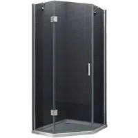 Home Systeme Fünfeckdusche PENTALO Duschkabine Dusche Duschwand Duschabtrennung Duschtür Glas, BxT: 90x90 cm