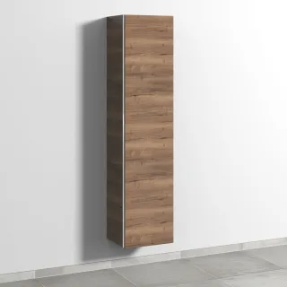 Sanipa 3way Hochschrank mit 1 Tür und Ganzkörperspiegel, Eiche-Tabak BR15150