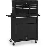Barberpub Rollwagen BarberPub 2 in 1 Friseurwagen mit 5 Schubladen, mit Rollen, 0097, mit Rollen, mit Schrank & Haken, abschließbar