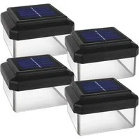 GreenBlue LED Gartenleuchte Solarmastleuchte für Zaun Outdoor geeignet, LED fest integriert, Warmweiß, solarbetriebene LED Gartenlampe für Garten und Zaun wetterfest