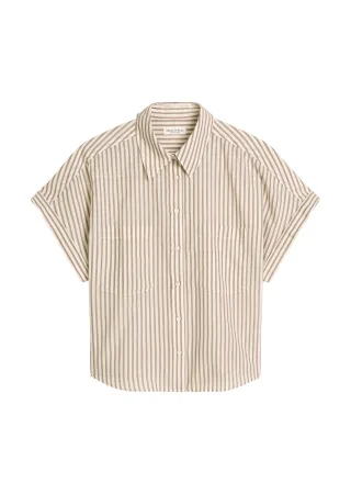 Marc OPolo Casual - Gestreifte Bluse relaxed light beige_multi_01 - Gr. - 42
