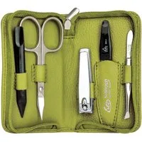 ERBE Maniküre-Etui Lederetui mit Zippverschluss, 5 tlg., bestückt mit Solinger Premium Stahlwaren