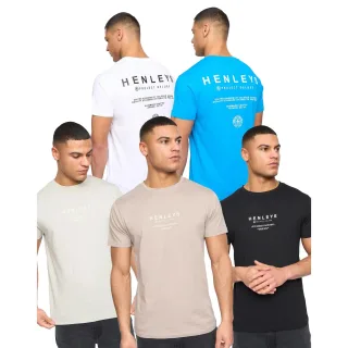 Henleys - "Henstack" T-Shirt für Herren(5er-Pack) (Bunt)