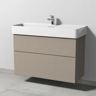 Sanipa 3way Waschtischunterbau zu Laufen VAL Waschtisch mit 2 Auszügen, Sandgrau-Matt SF82467