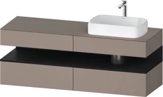 Duravit Qatego Konsolenwaschtischunterbau wandhängend Basalt Matt 1600x550x600 mm - QA4778016430010 QA4778016430010