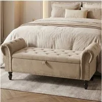 TLGREEN Bettbank Doppelter Hocker mit Stauraum, (Samt,Eleganz und Komfort mit Stauraum), Multifunktionsbank für Wohnzimmer,Schlafzimmer