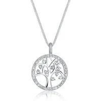 Elli Kette mit Anhänger Lebensbaum mit Kristallen von Swarovski® 925 Silber, Lebensbaum