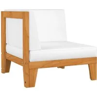vidaXL Sofaelement Modular-Ecksofa mit Cremeweißen Kissen Massivholz (1 St)
