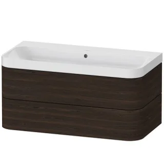 Duravit Happy D.2 Plus c-shaped Set wandhängend Nussbaum gebürstet Matt 975x490x480 mm - HP4348N6969 HP4348N6969