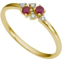 Firetti Fingerring Schmuck Geschenk Gold 375 Damenring Goldring Fantasie, mit Rubin - mit Brillanten